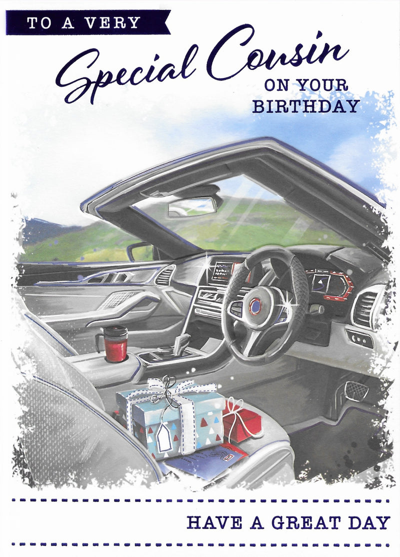 Birthday Card - Special Cousin Car