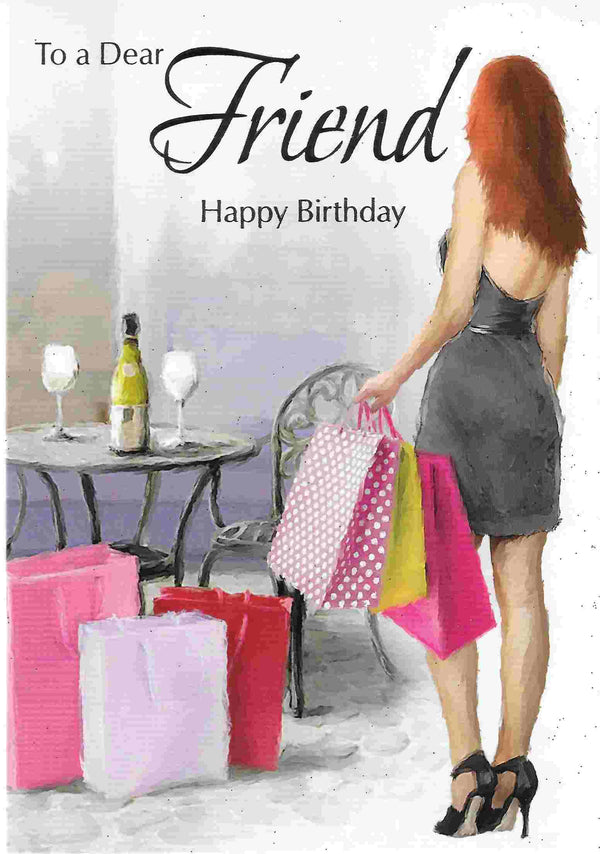 Birthday Card - Dear Friend Shopping