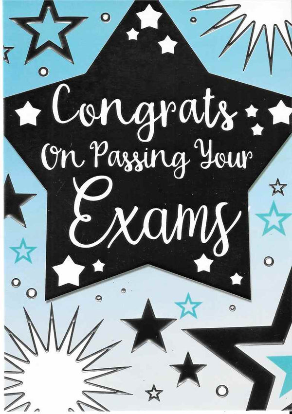 Congrats On Passing Your Exams Card - Blue