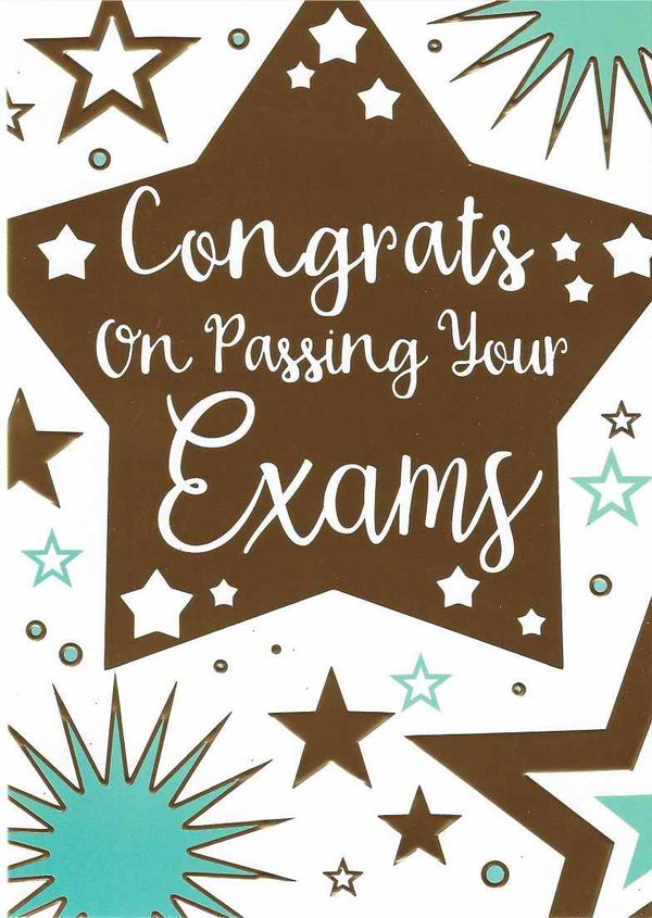 Congrats On Passing Your Exams Card - White