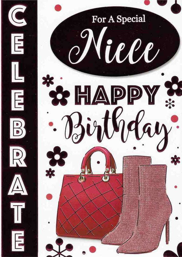 Birthday Card - Special Niece Red Shoes And Handbag