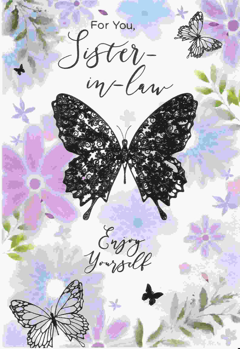 Birthday Card - Sister-in-Law Butterfly