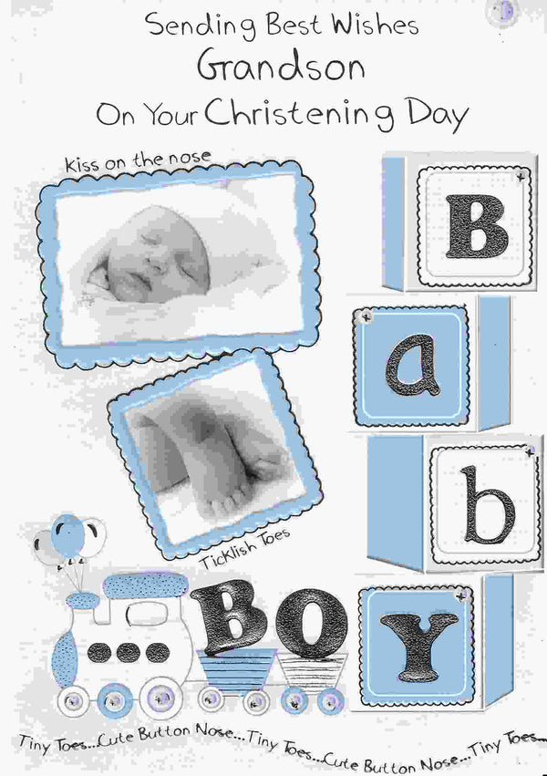 Christening Card - Sending Best Wishes Grandson