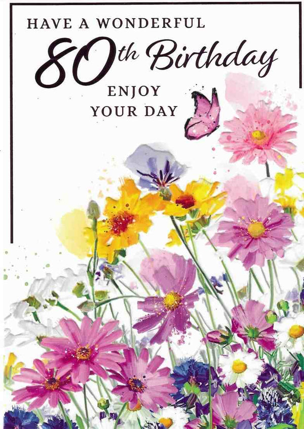 Birthday Card - Have A Wonderful 80th