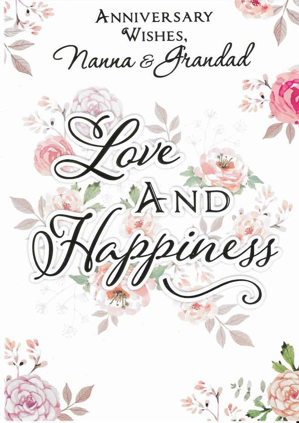 Anniversary Card - Nanna & Grandad Love And Happiness