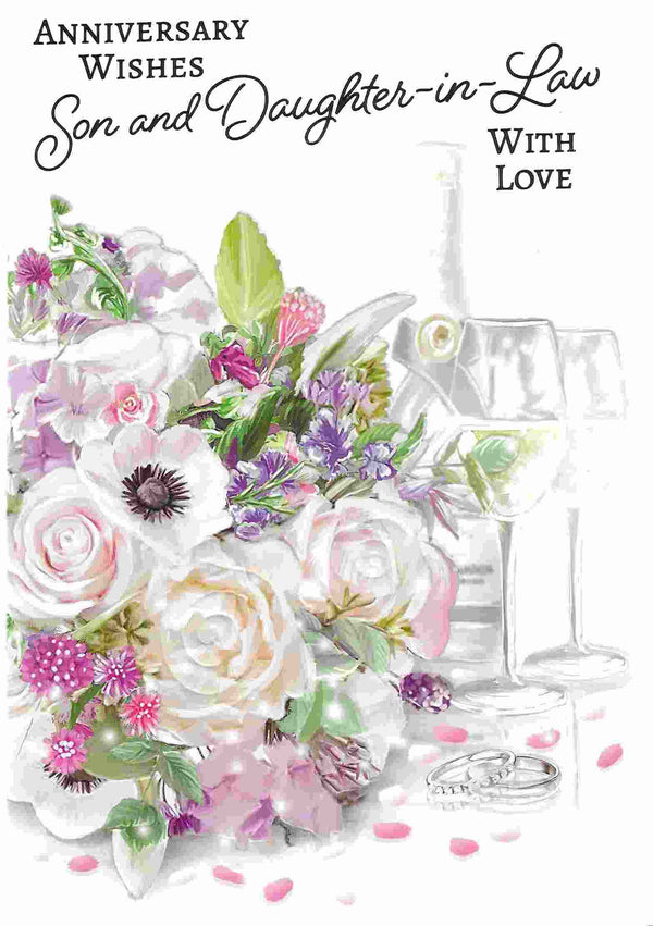 Anniversary Card - Son And Daughter-in-Law Flowers