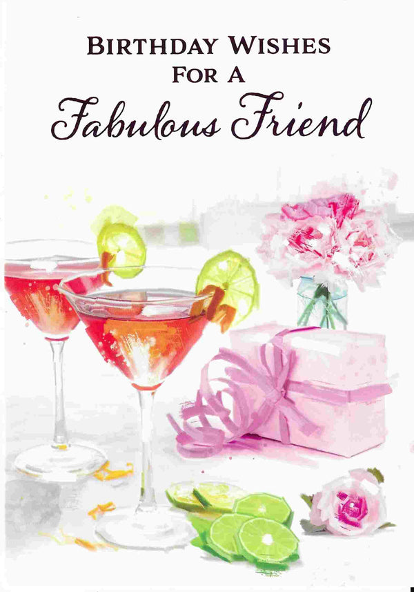 Birthday Card - Fabulous Friend Cocktails