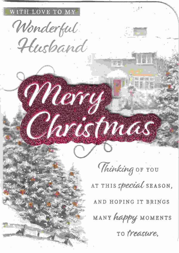 Christmas Card - With Love To My Wonderful Husband